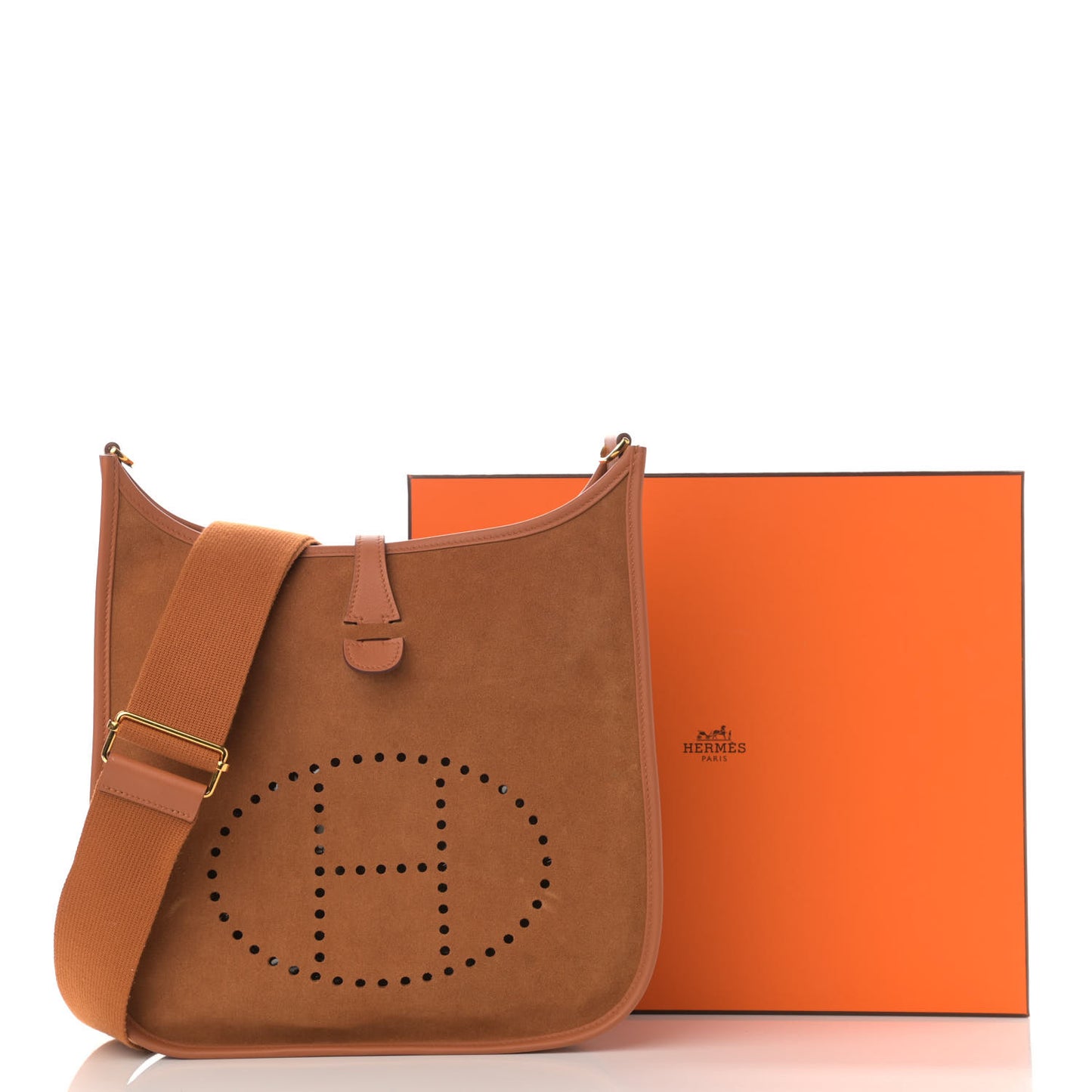 Grizzly Calfskin Swift Evelyne III PM Chamois Gold