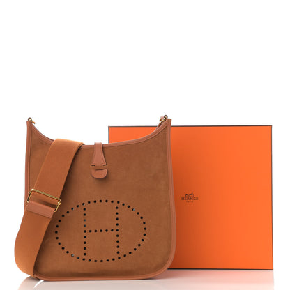 Hermes Grizzly Calfskin Swift Evelyne III PM Chamois Gold 14 of 14