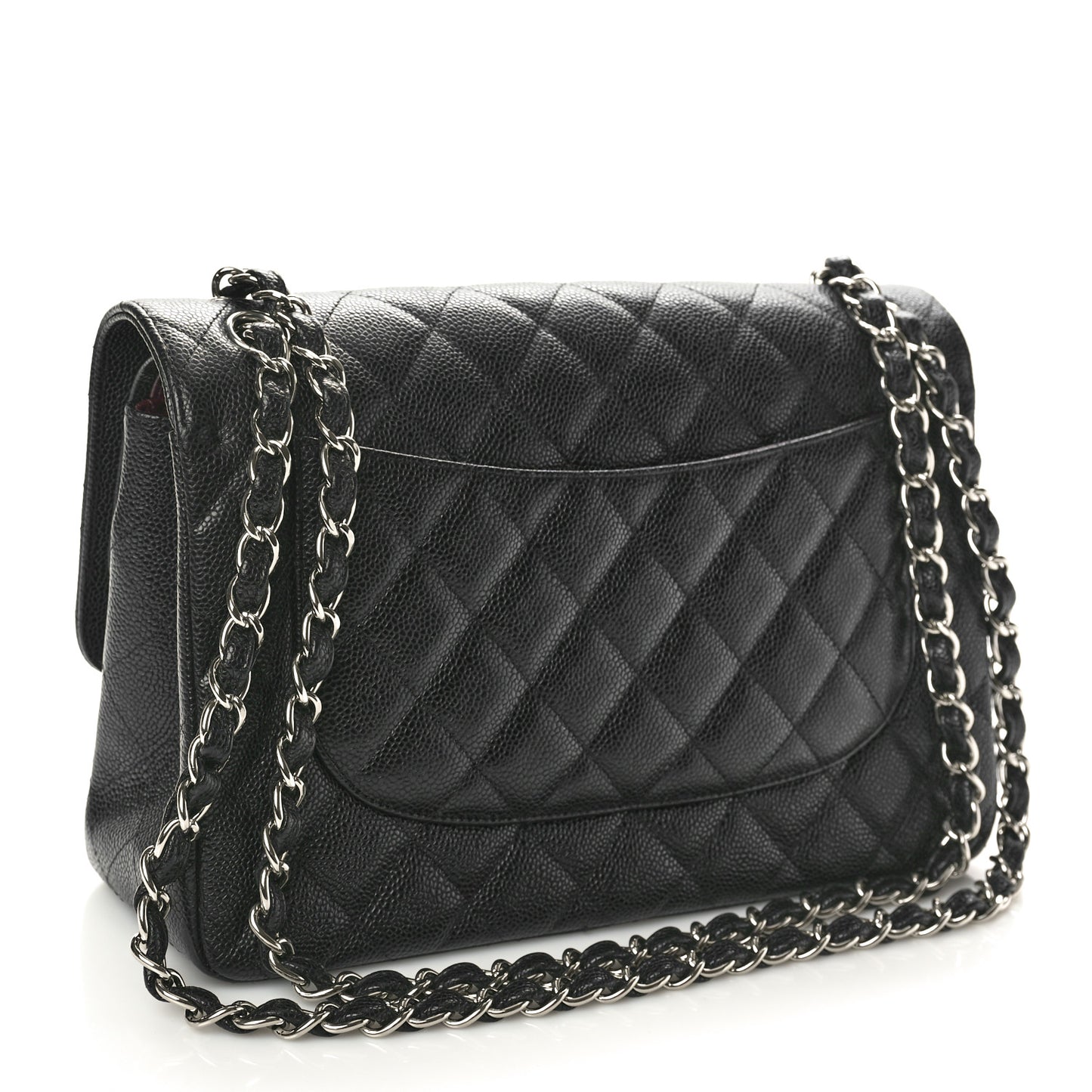 Caviar Quilted Jumbo Double Flap Black