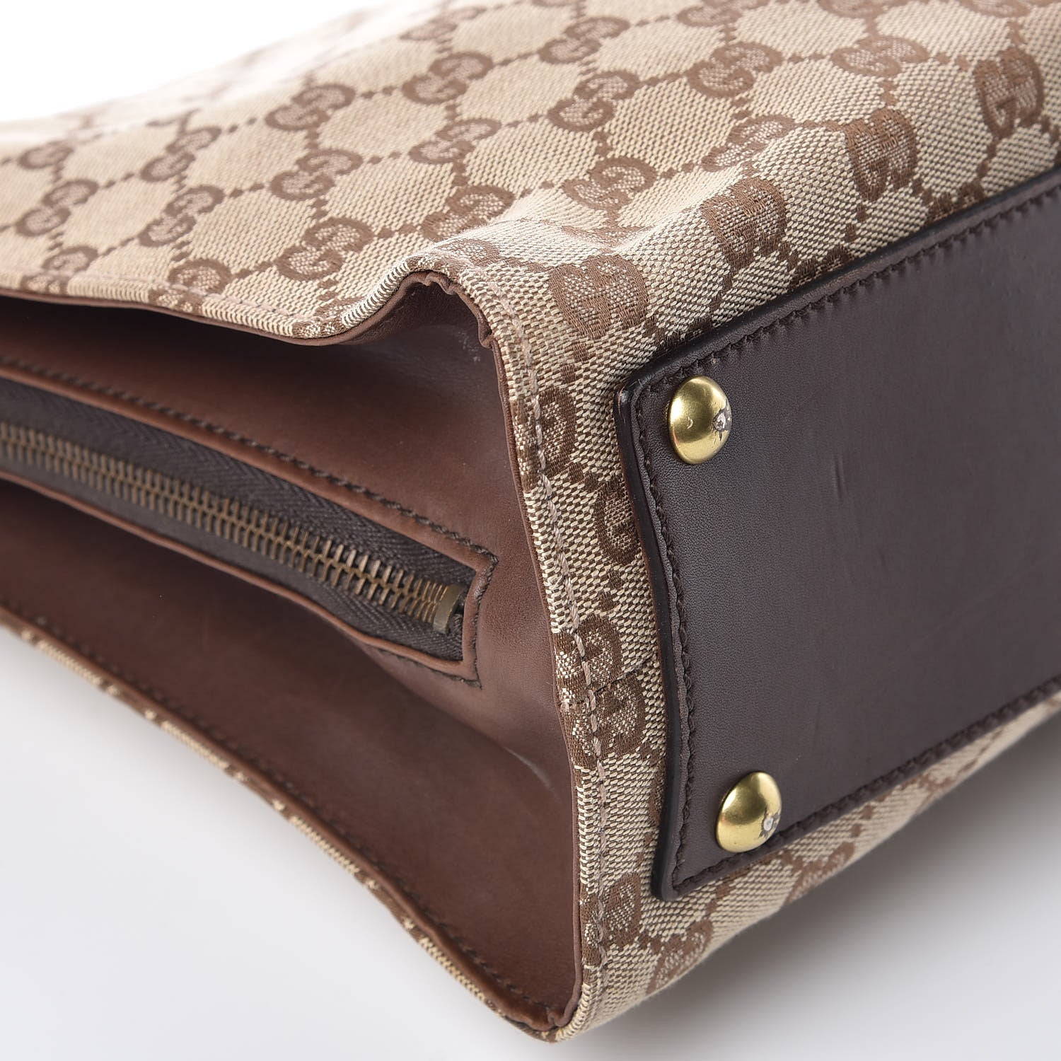 Gucci Monogram Woven Shoulder Bag Brown 14 of 18