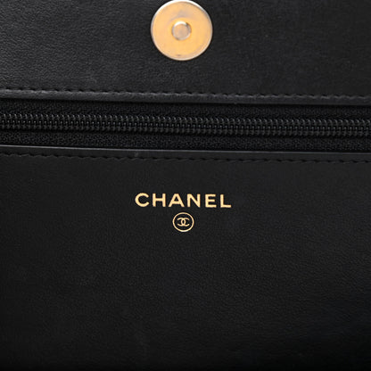 Chanel Caviar Quilted Boy Wallet On Chain WOC Black 6 of 14