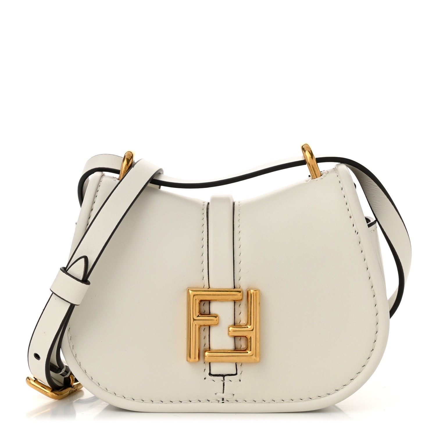 Fendi Vitello Brenta Cher Mini Fendi C'mon White Ice 1 of 10