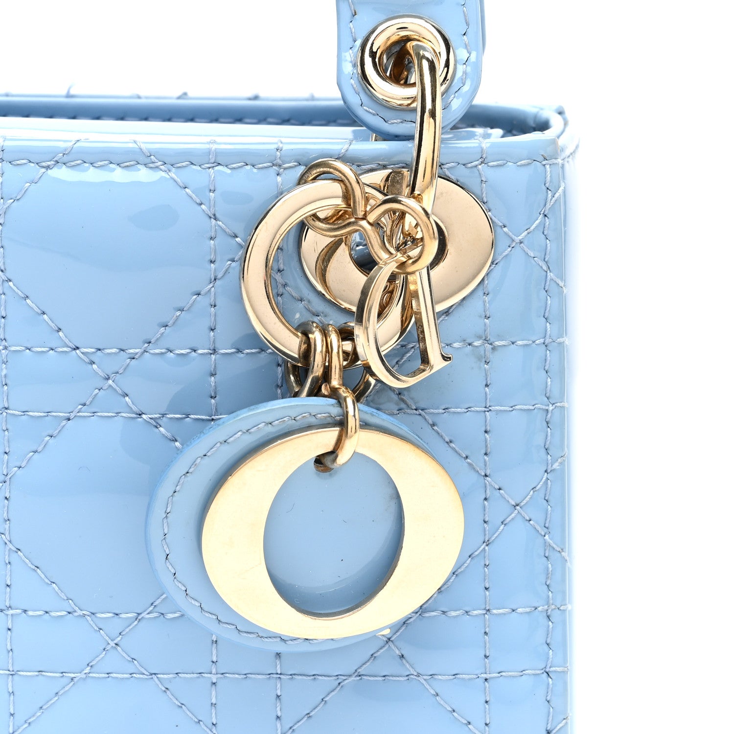 Christian Dior Patent Cannage Micro Lady Dior Cornflower Blue 7 of 9