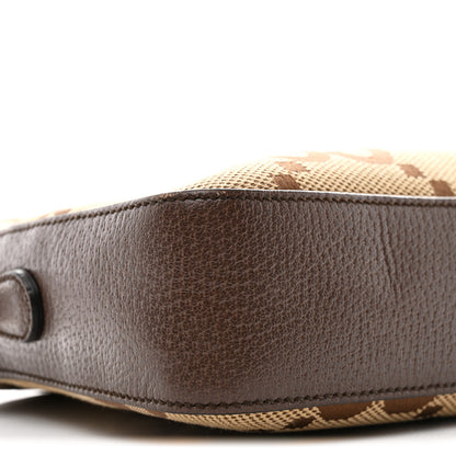Gucci Monogram Jumbo GG Textured Dollar Calfskin Web Messenger Shoulder Bag Camel Ebony New Acero 9 of 13