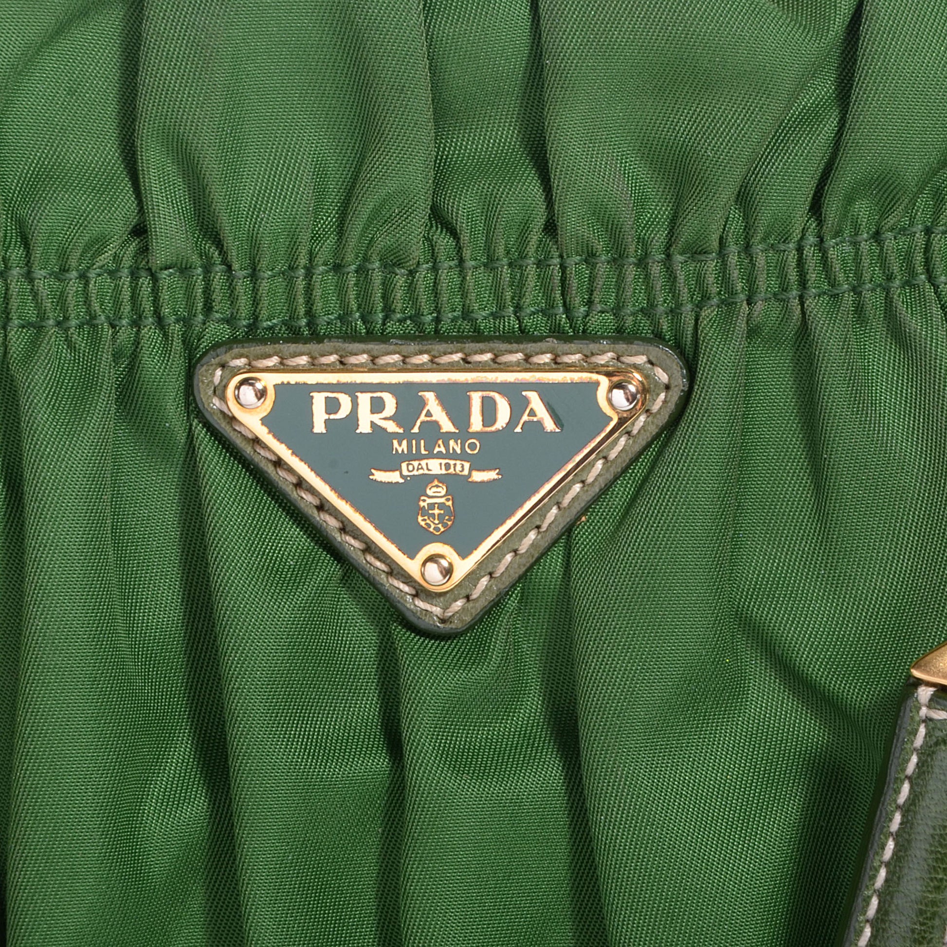 Prada Tessuto Nylon Gaufre Shopping Satchel Green 9 of 9