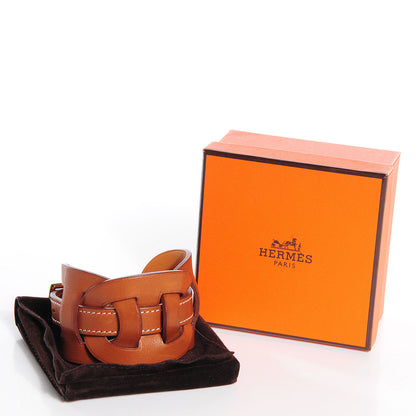 Hermes Natural Barenia Calfskin Fetiche Bracelet Small 5 of 7