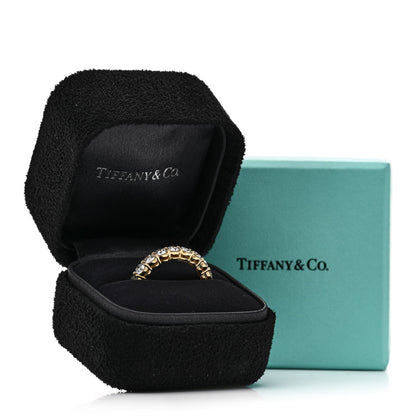 Tiffany 18K Yellow Gold Diamond 3.7mm Embrace Eternity Band Ring 54 7 5 of 5