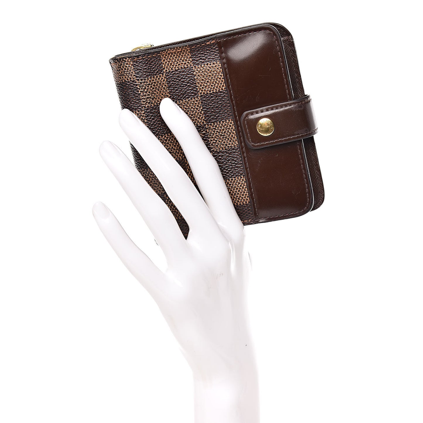 Damier Ebene Zippe Zipped Compact Wallet