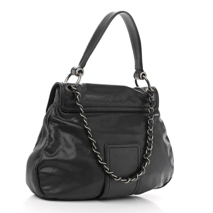 Chanel Glazed Caviar Coco Rider Flap Hobo Dark Grey 3 of 10