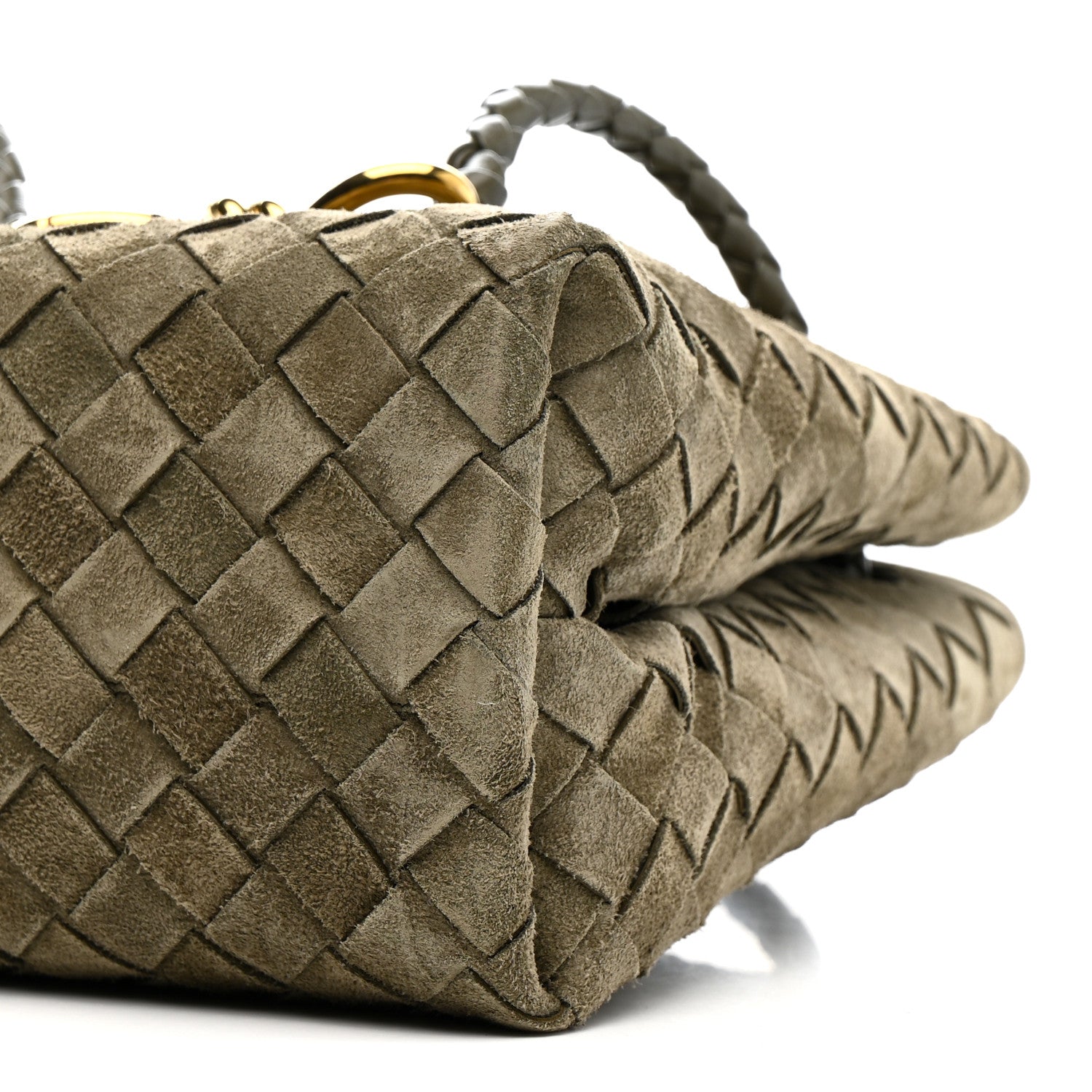 Bottega Veneta Suede Intrecciato Small Andiamo Shoulder Bag Cypress 10 of 10