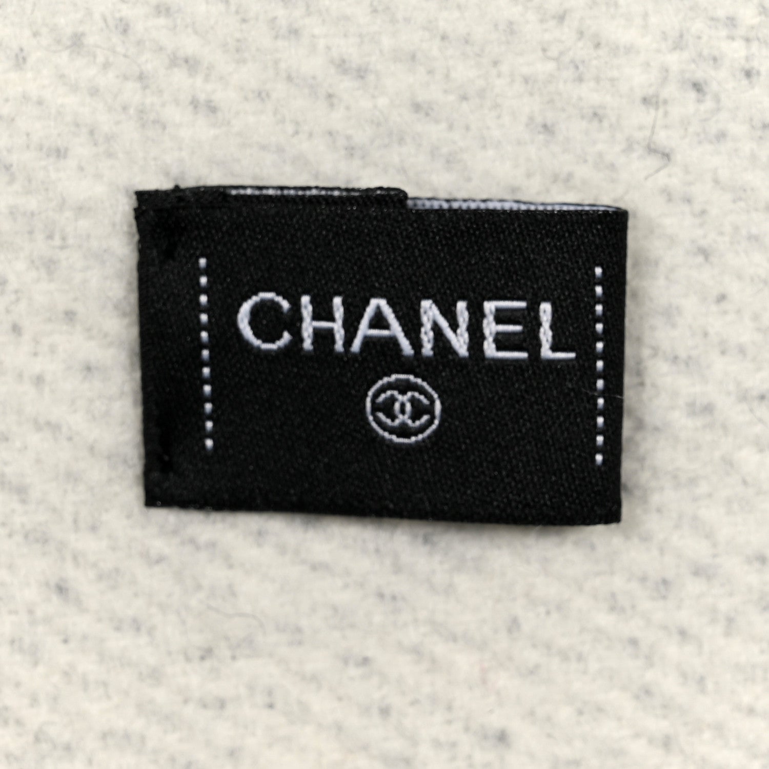 Chanel Cashmere CC Fringe Stole Black White 3 of 3
