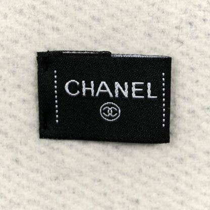 Chanel Cashmere CC Fringe Stole Black White 3 of 3