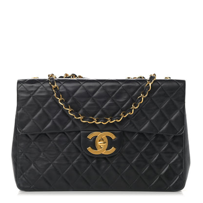 Chanel Lambskin Quilted XL Jumbo Single Flap Black 1 of 18