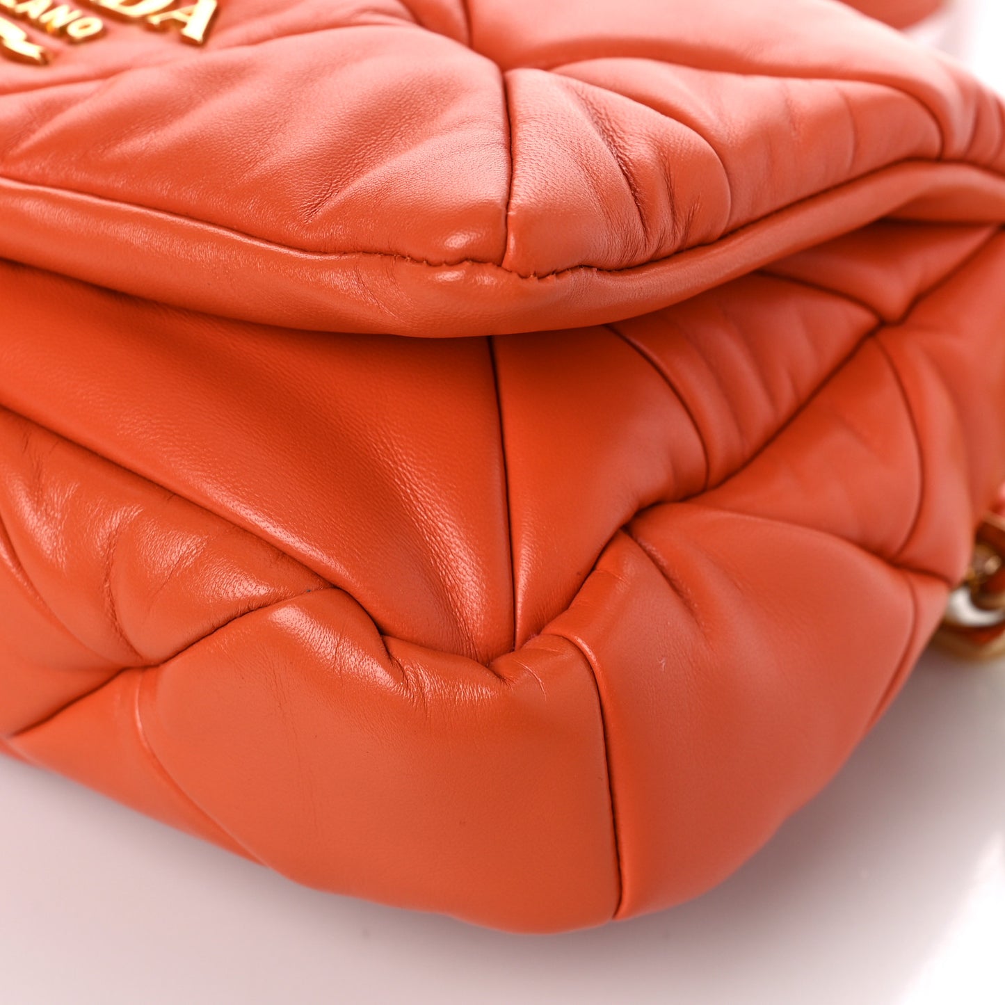 Nappa Triangle Quilted Medium Patchwork System Flap Bag Arancio
