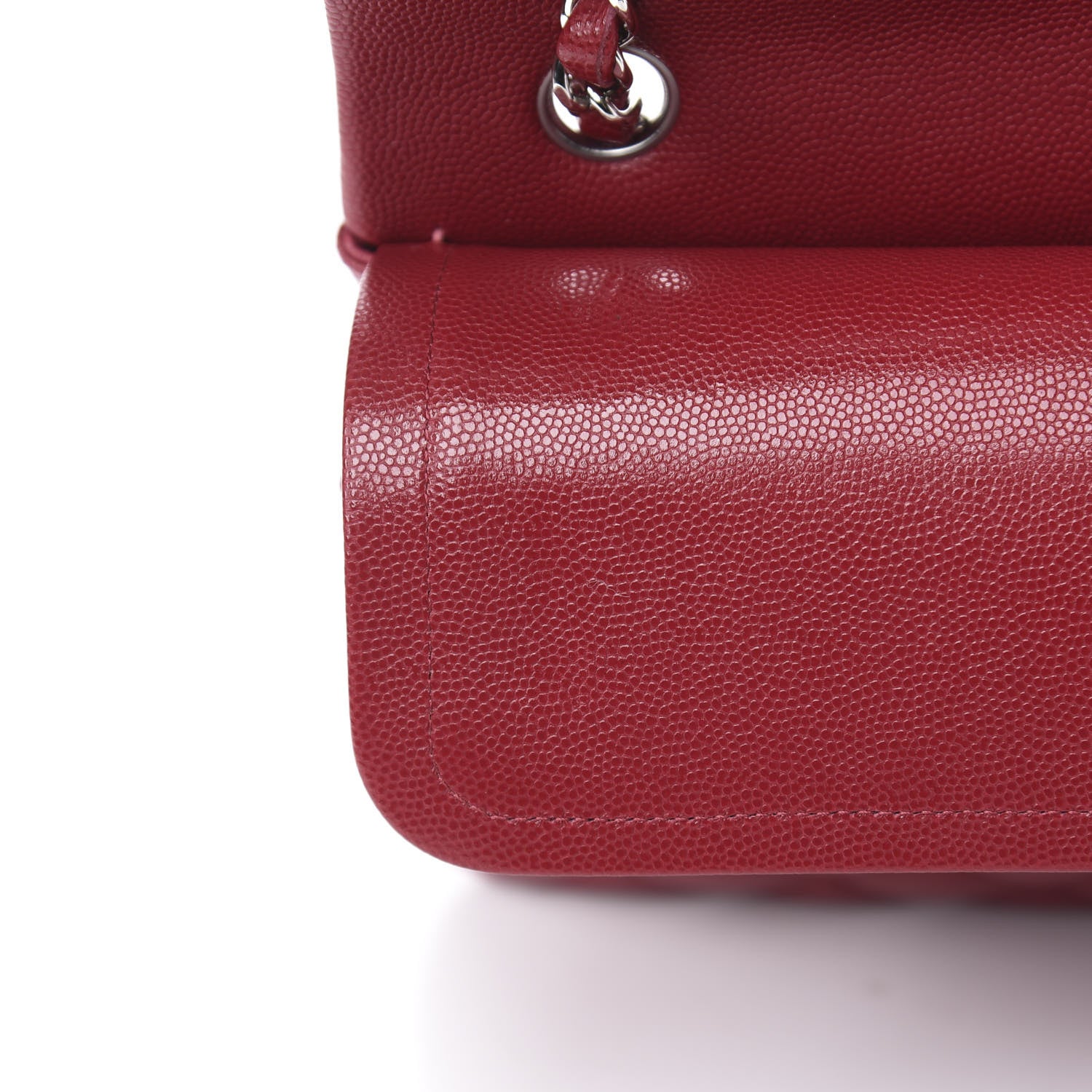 Chanel Caviar Quilted Medium Double Flap Dark Red 11 of 13