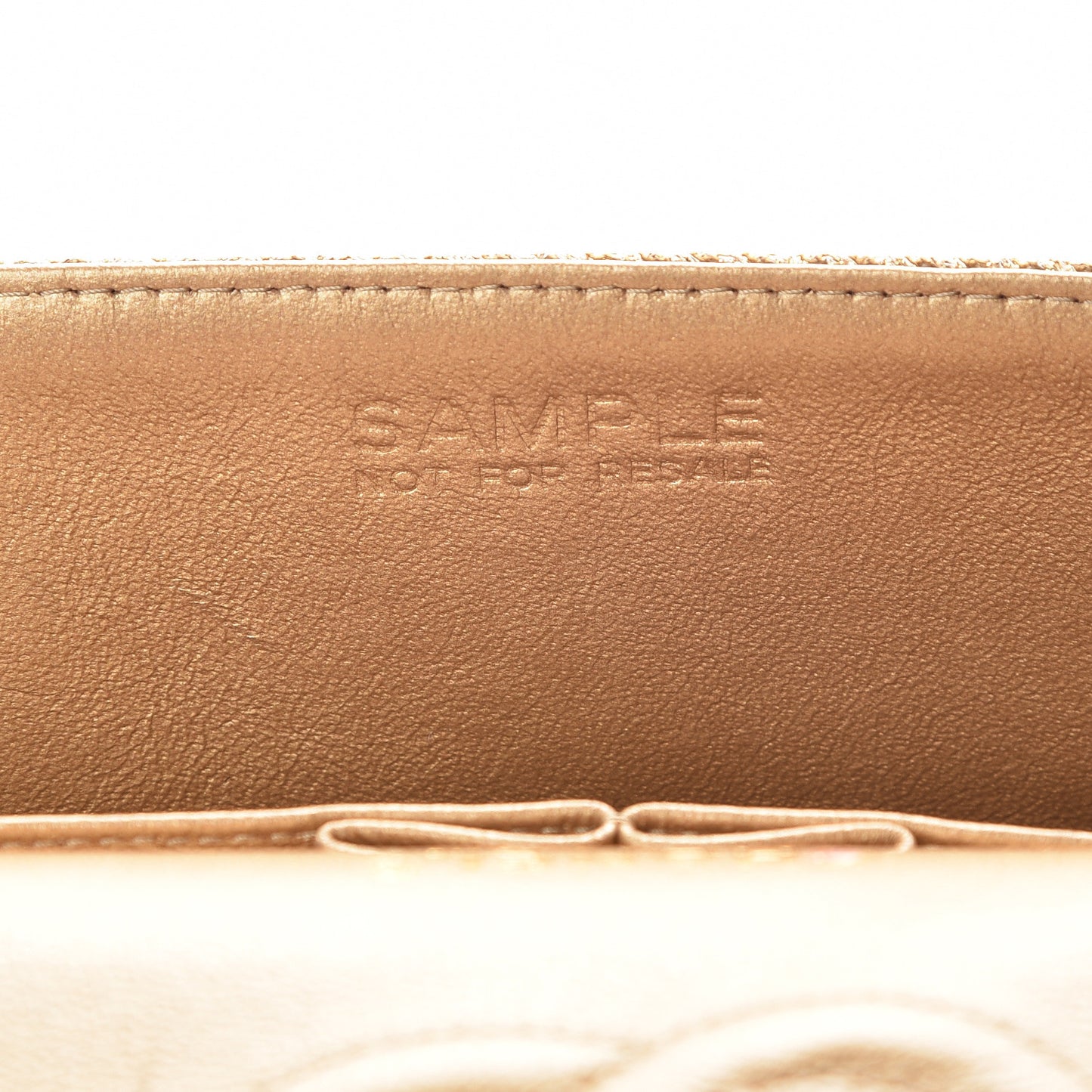 Tweed Mirror Embellished Medium Double Flap Gold