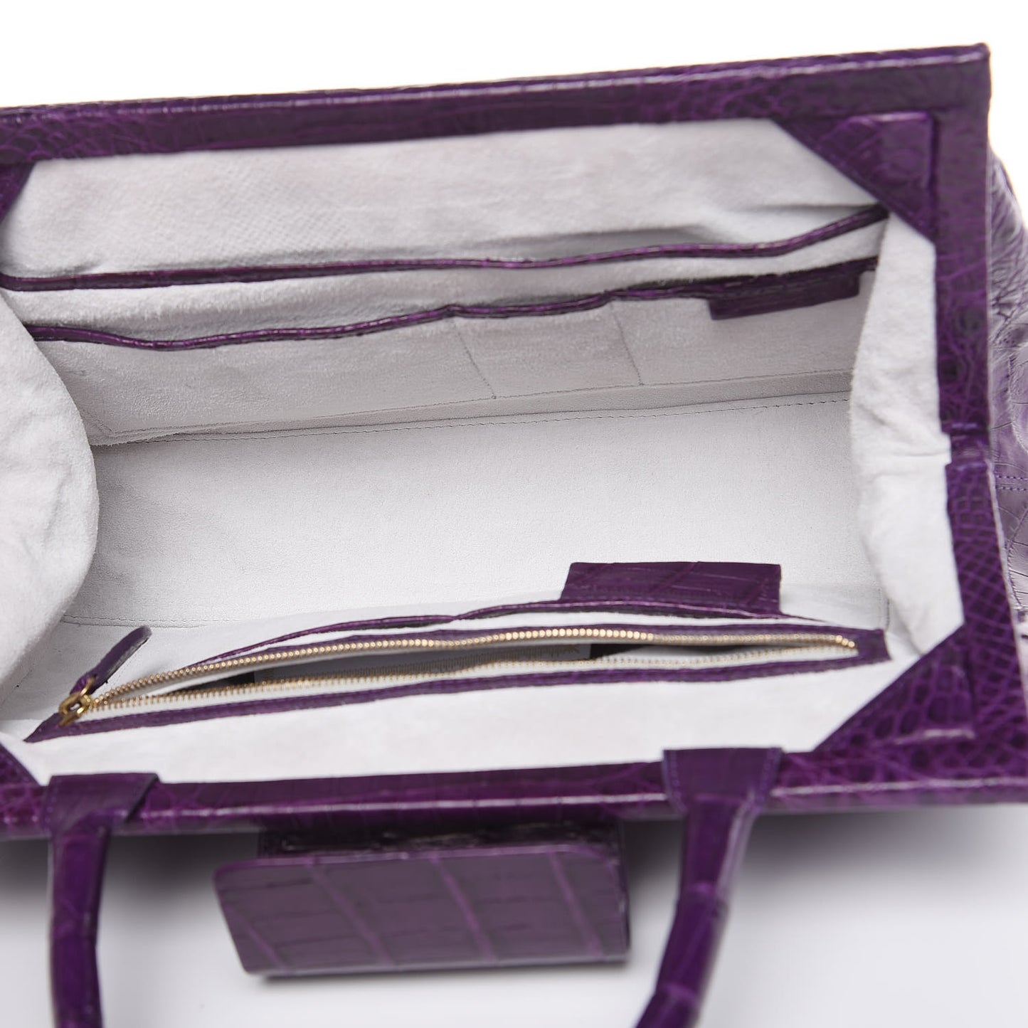 Crocodile Small Satchel Purple