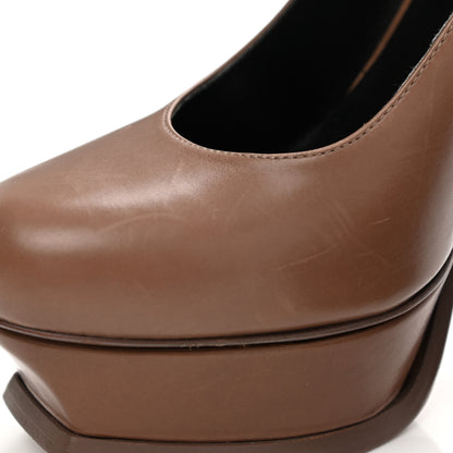 Saint Laurent Seta Calfskin Tribute 105 Platform Pumps 38 7 of 9