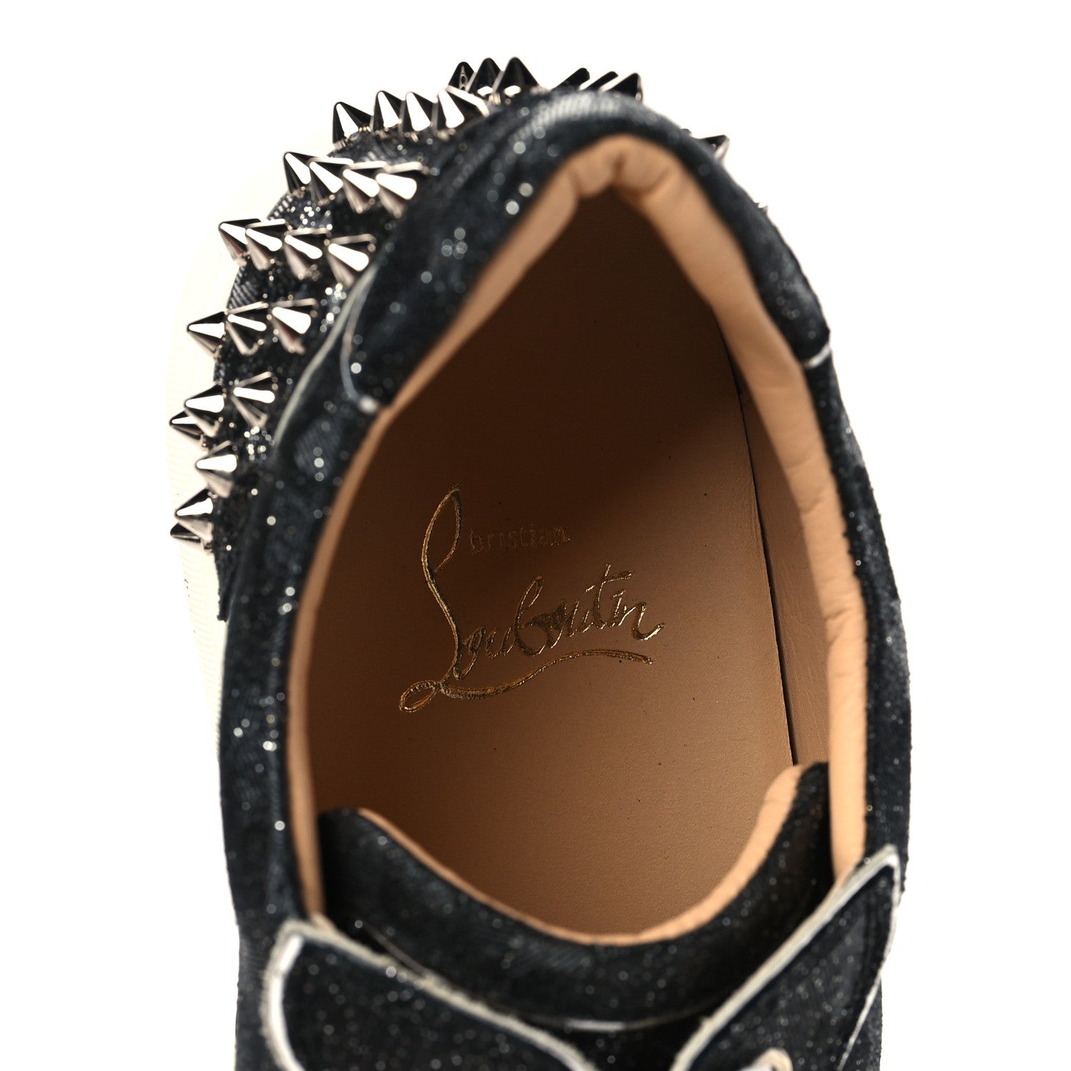 Christian Louboutin Crosta CometeSpikes Womens Vieira 2 Flat Crosta Comete Sneakers 40 Black Silver 8 of 9