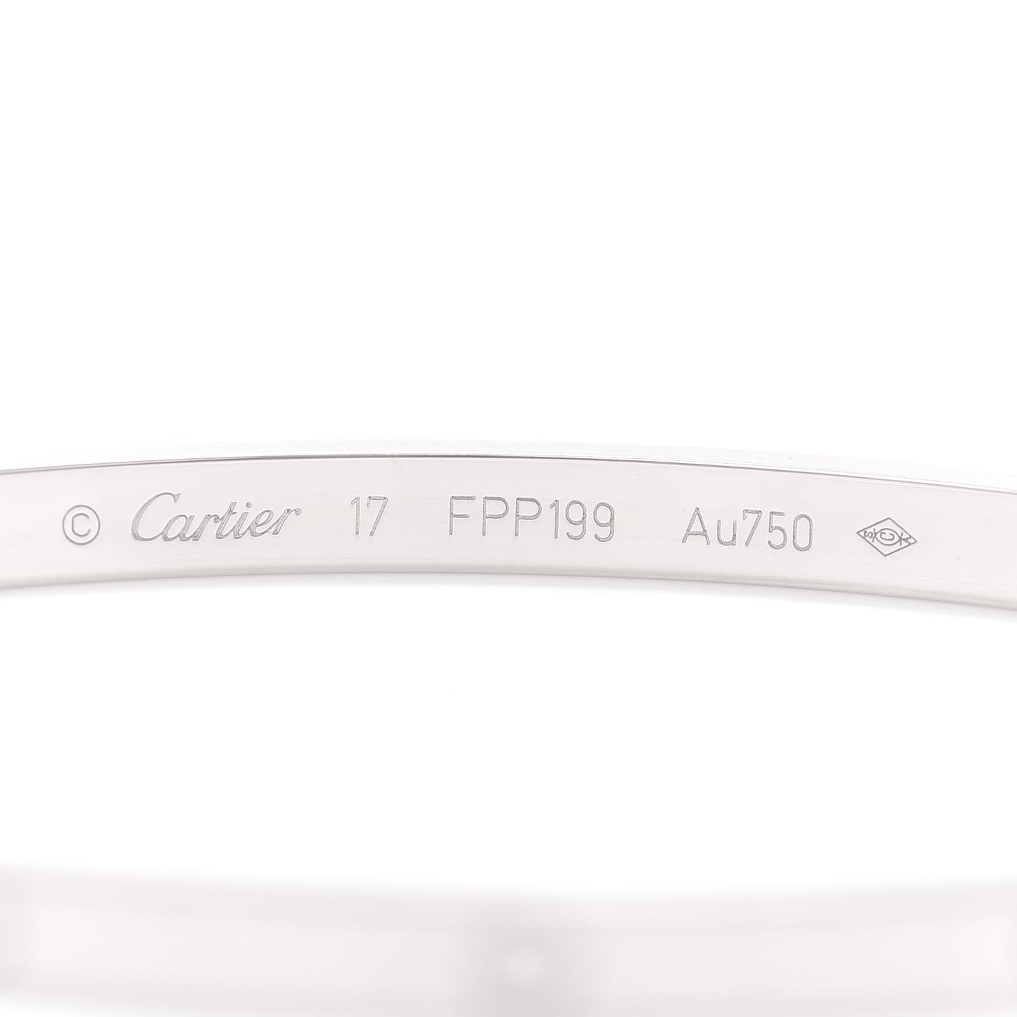 18K White Gold Small LOVE Bracelet 17