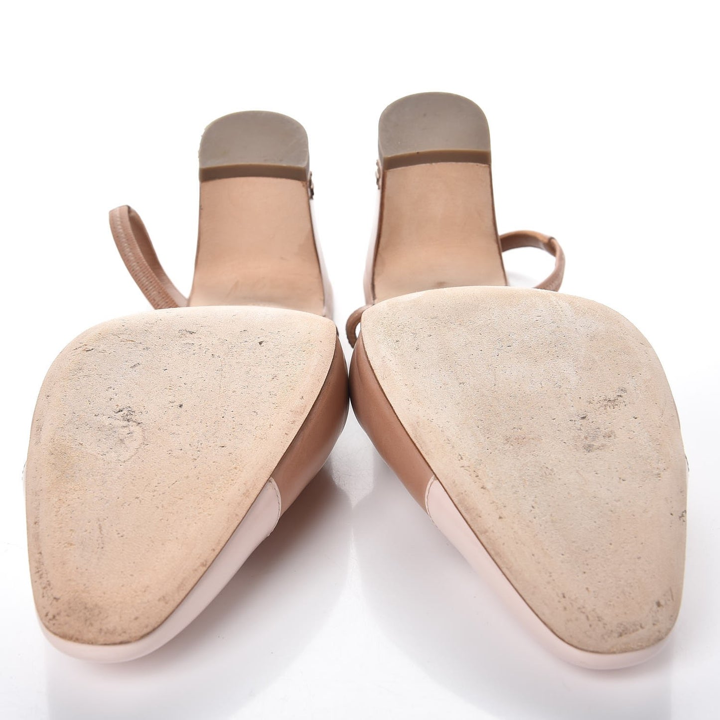 Calfskin Patent Cap Toe CC Slingback Sandals 39.5 Beige Pink