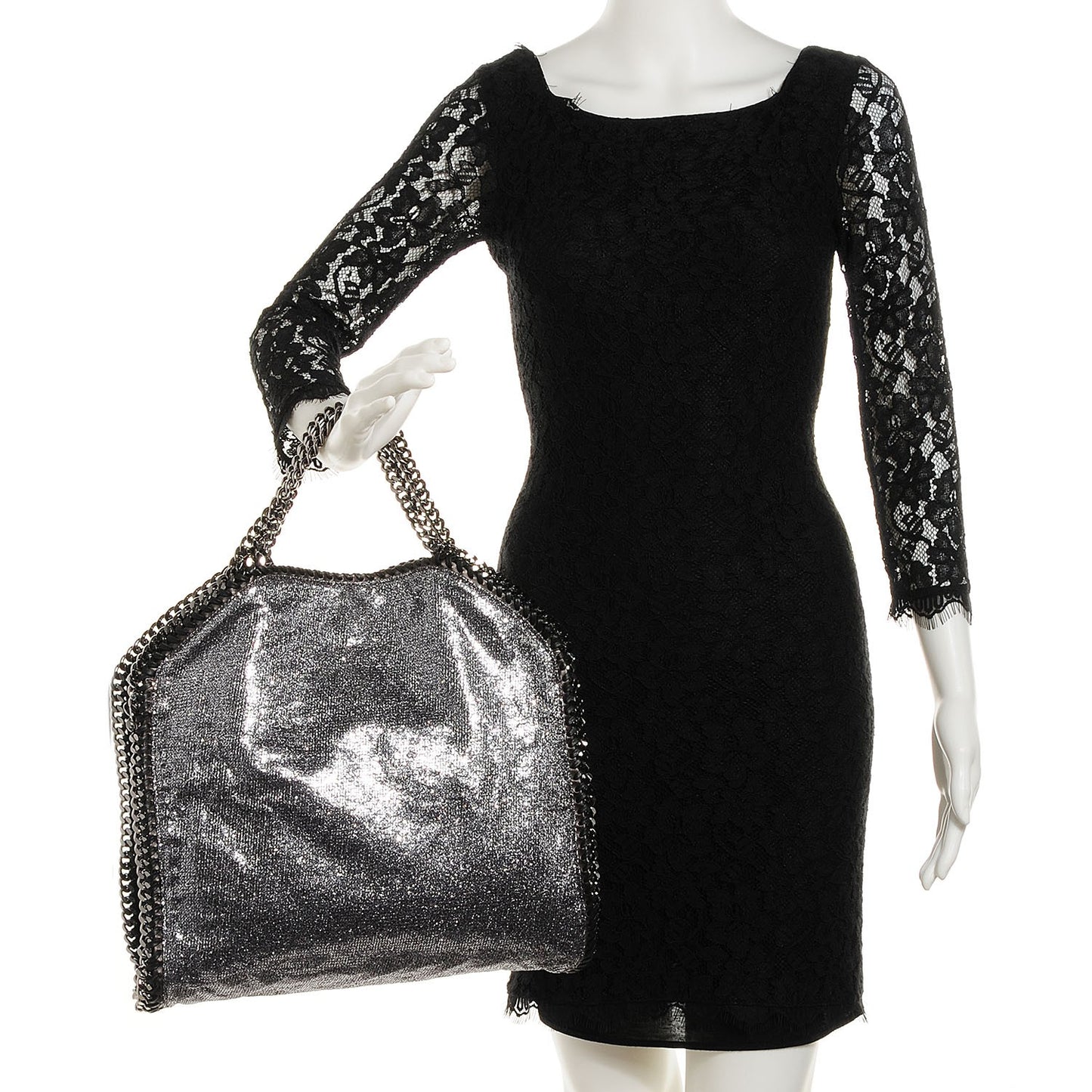 Metallic Linen Falabella Grey