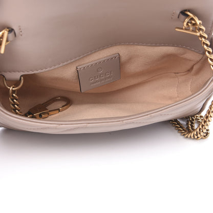Gucci Calfskin Matelasse Super Mini GG Marmont Shoulder Bag Porcelain Rose 4 of 10