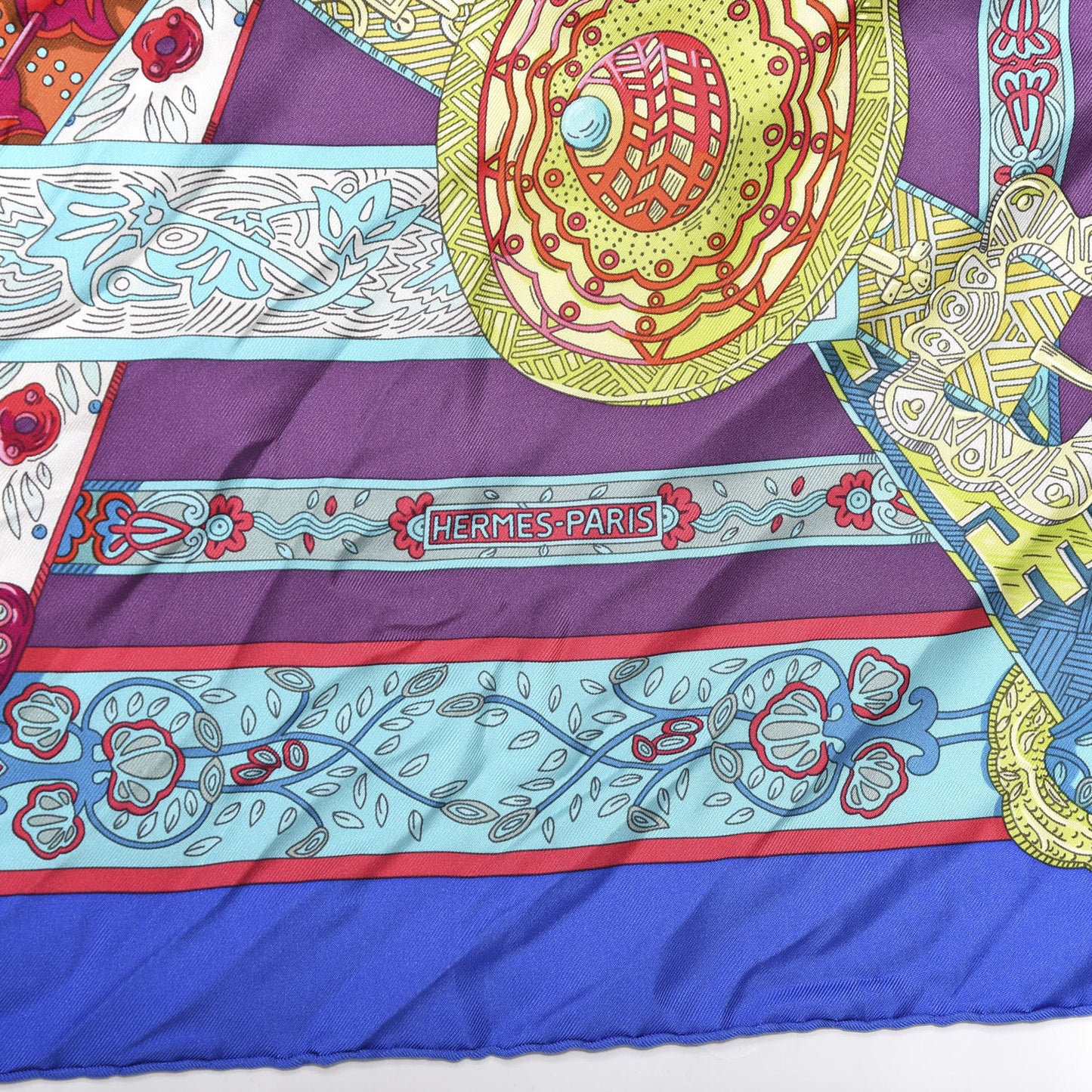 Silk Le Songe De La Licorne Scarf 90 Bleu Klein Parme Turquoise