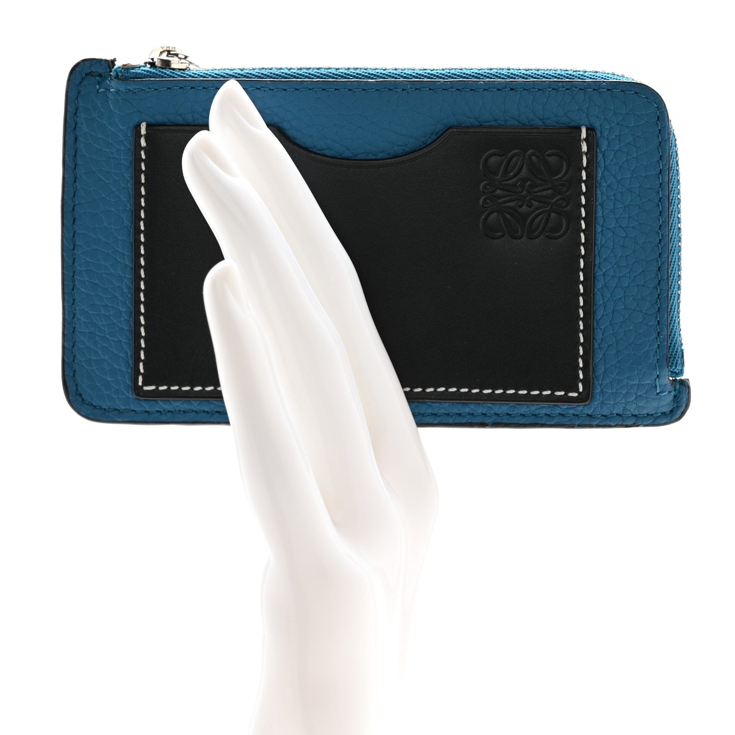 Loewe Soft Grained Calfskin Coin Card Holder Blue Multicolor 2 of 9