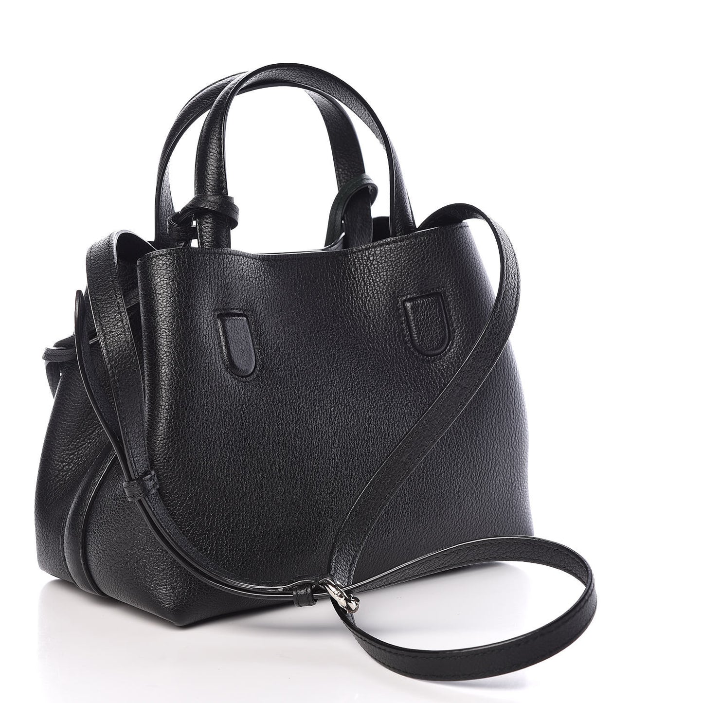 Grained Calfskin Small Blossom Tote Black