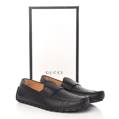 Gucci Guccissima Calfskin Mens Driver Loafers 9.5 Black 9 of 9