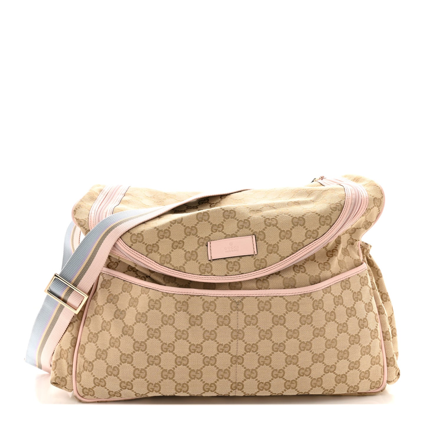 Monogram Web Diaper Bag Pink