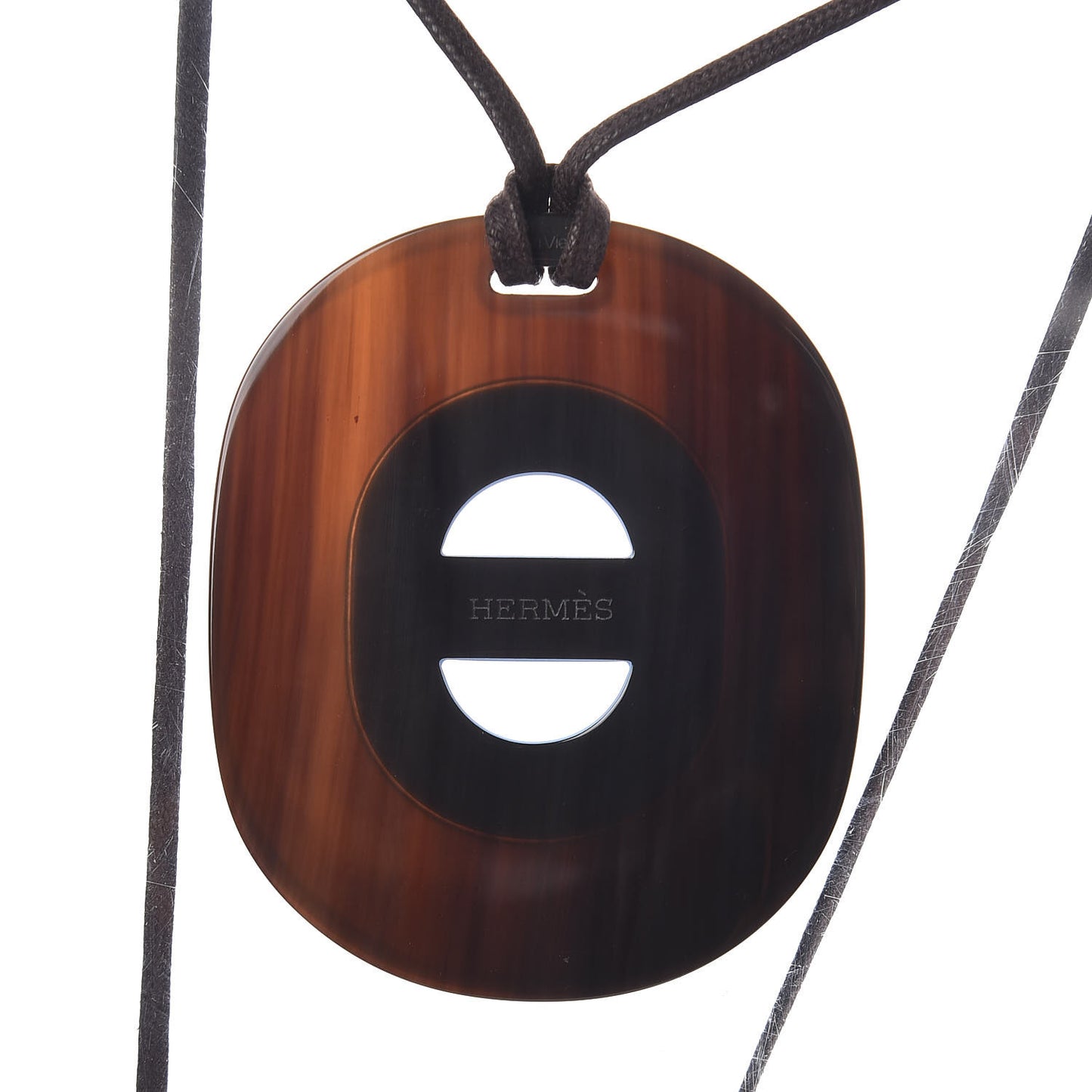 Lacquered Buffalo Horn Fidelio Pendant Necklace Bleu Lupin