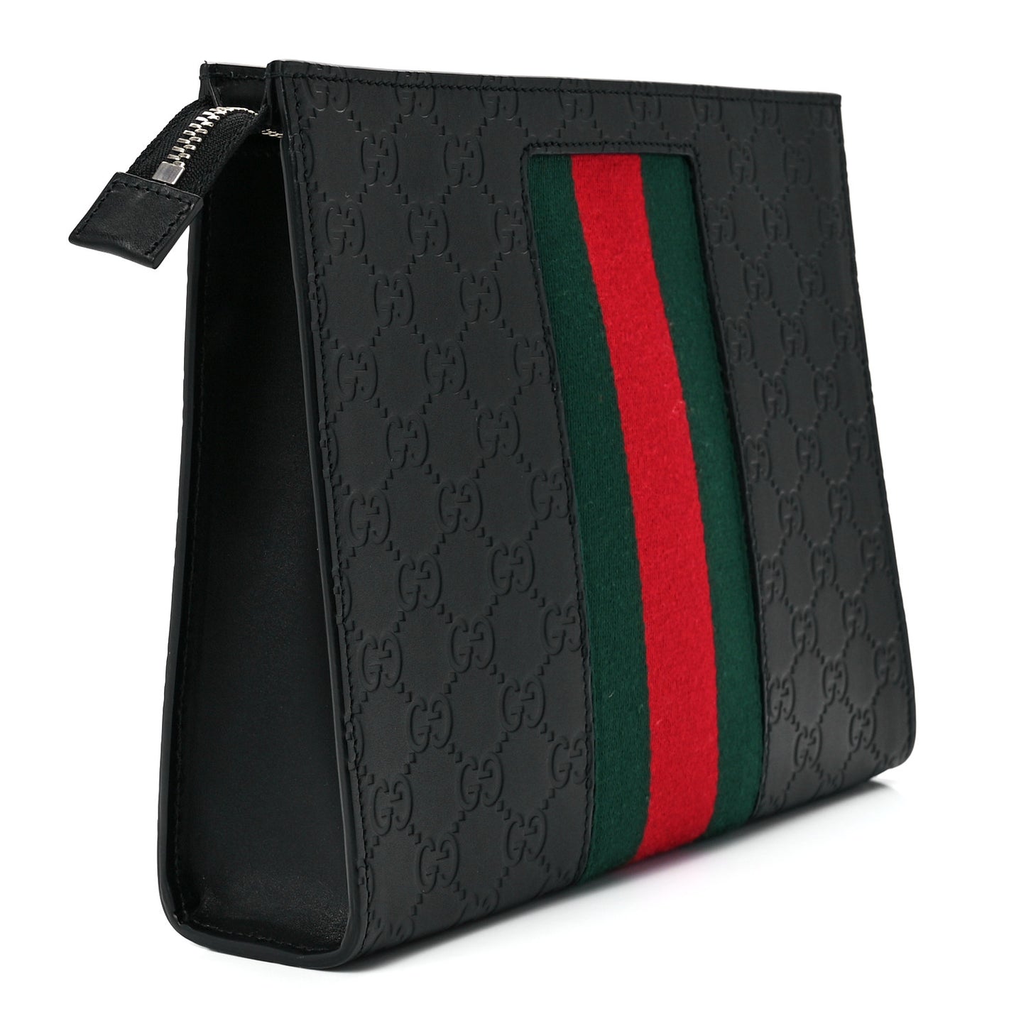 Guccissima Signature Web New Web Cosmetic Case Black