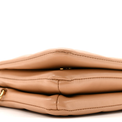 Louis Vuitton Lambskin Embossed Monogram Pochette Coussin Camel 9 of 15