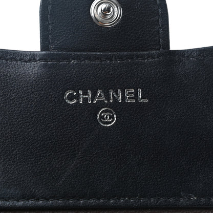 Chanel Lambskin Quilted Compact Flap Wallet Black 6 of 7