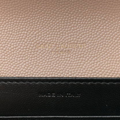 Saint Laurent Grain De Poudre Monogram Cassandra Chain Wallet Dark Beige 6 of 11