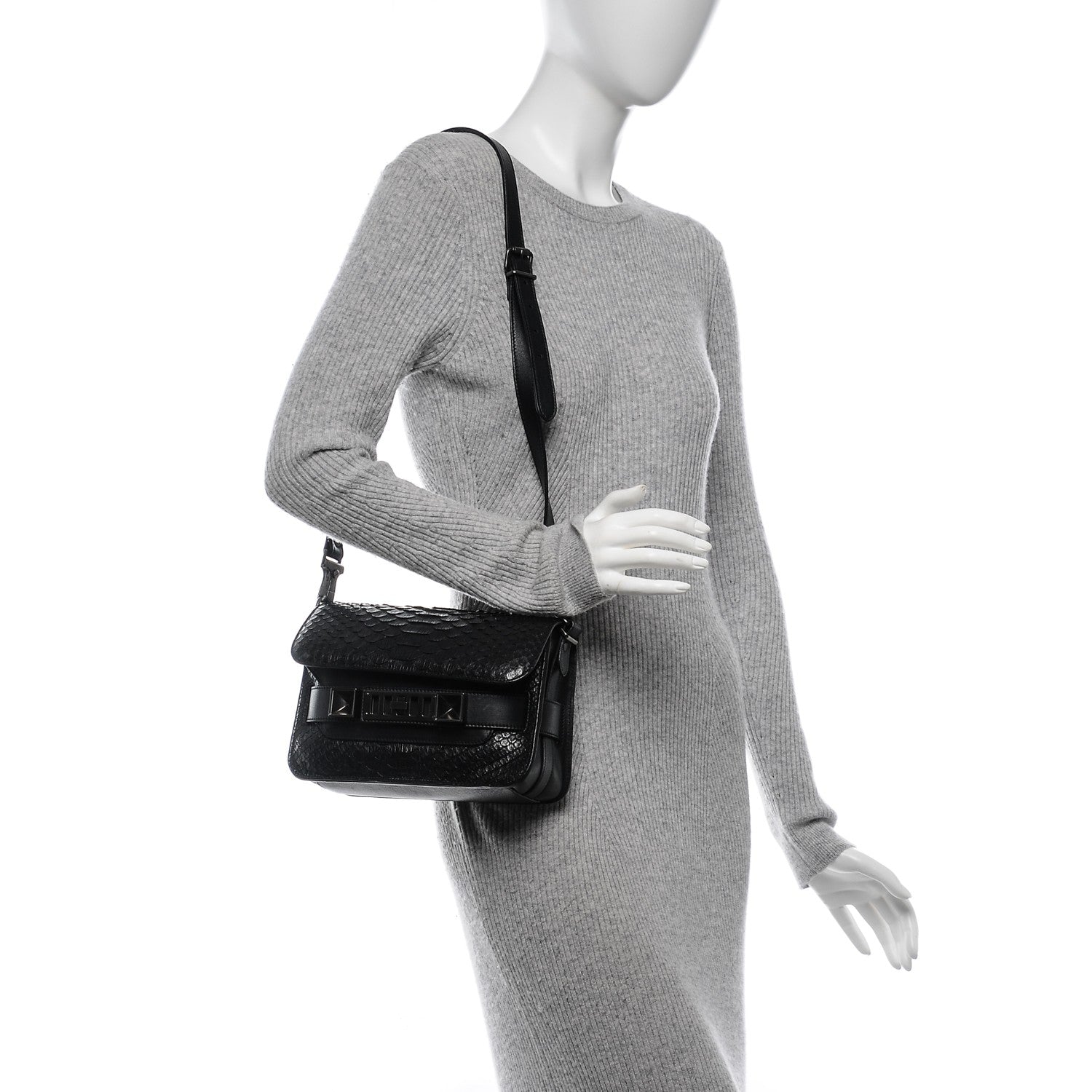Proenza Schouler Python PS11 Mini Classic Shoulder Bag Black 2 of 8