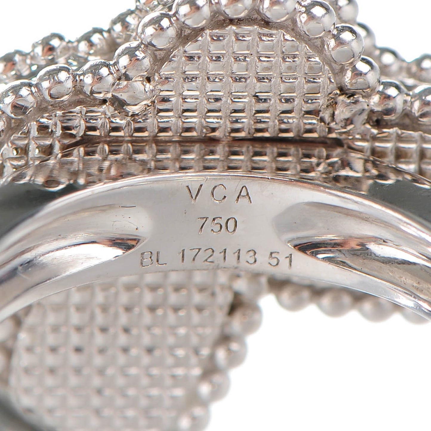 18K White Gold Turquoise Lucky Alhambra Butterfly Ring 51 5.75