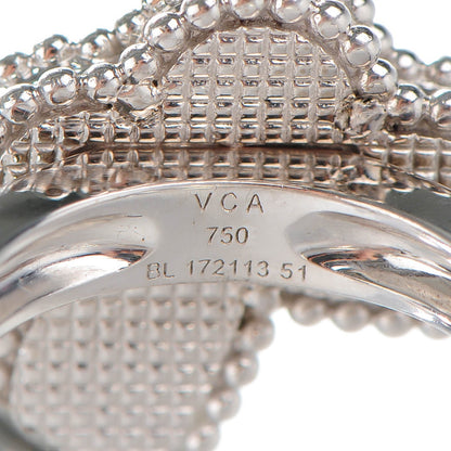Van Cleef & Arpels 18K White Gold Turquoise Lucky Alhambra Butterfly Ring 51 5.75 4 of 5
