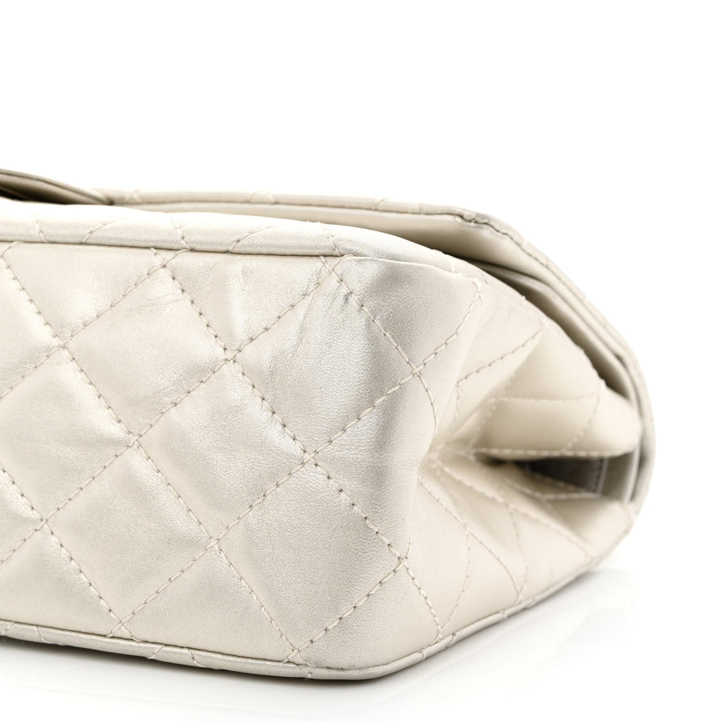 Metallic Lambskin Quilted 2.55 Reissue 227 Flap Silver