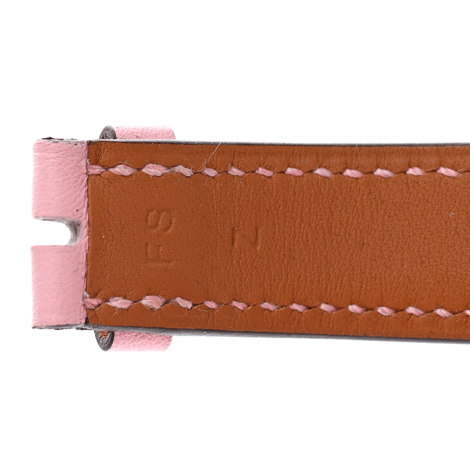Hermes Chevre Mysore Heure H Hour Watch MM Strap Rose Sakura 6 of 7