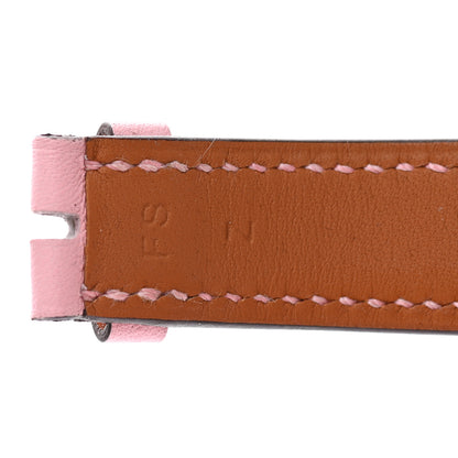 Hermes Chevre Mysore Heure H Hour Watch MM Strap Rose Sakura 6 of 7