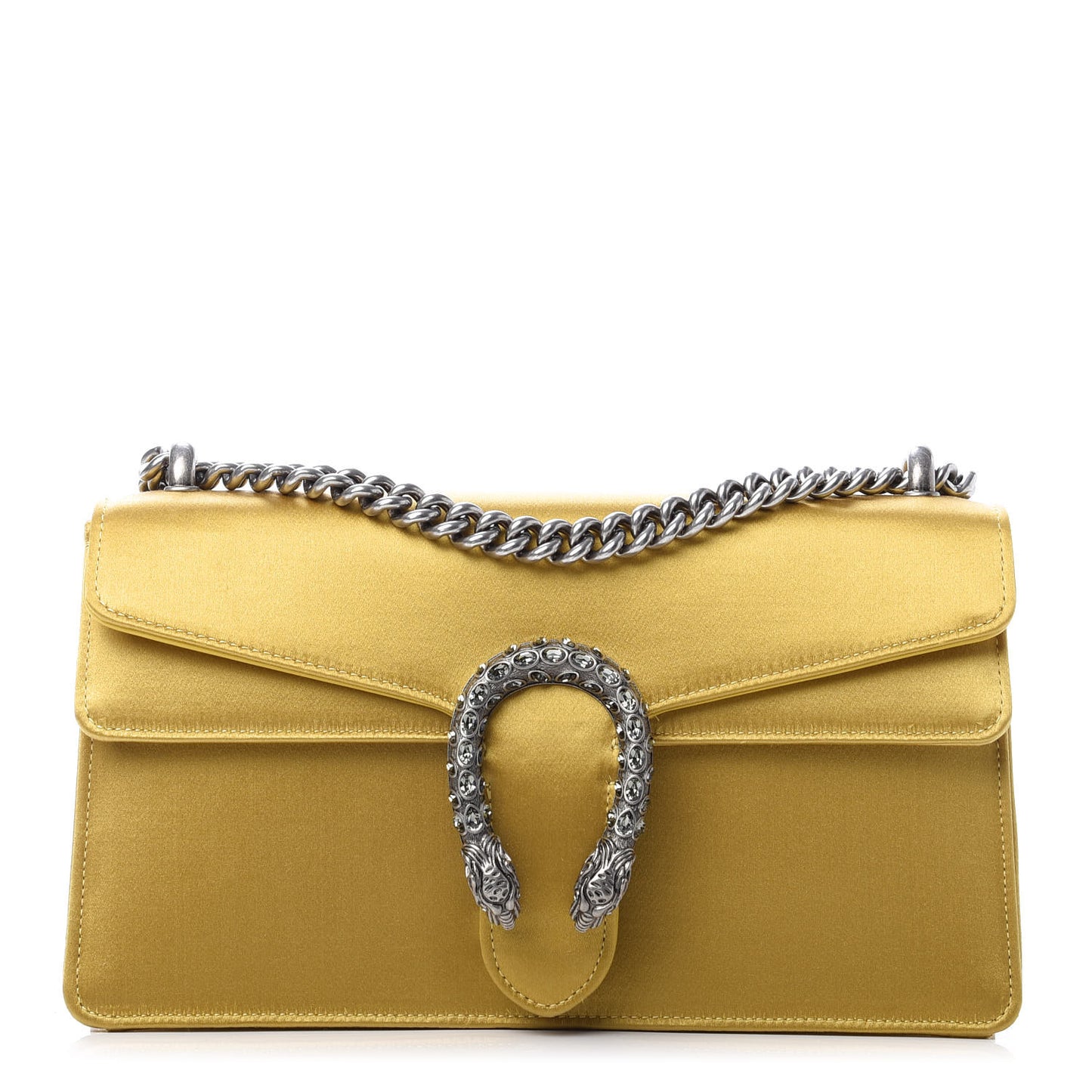 Satin Silk Crystal Small Dionysus Shoulder Bag Gold Black Diamond