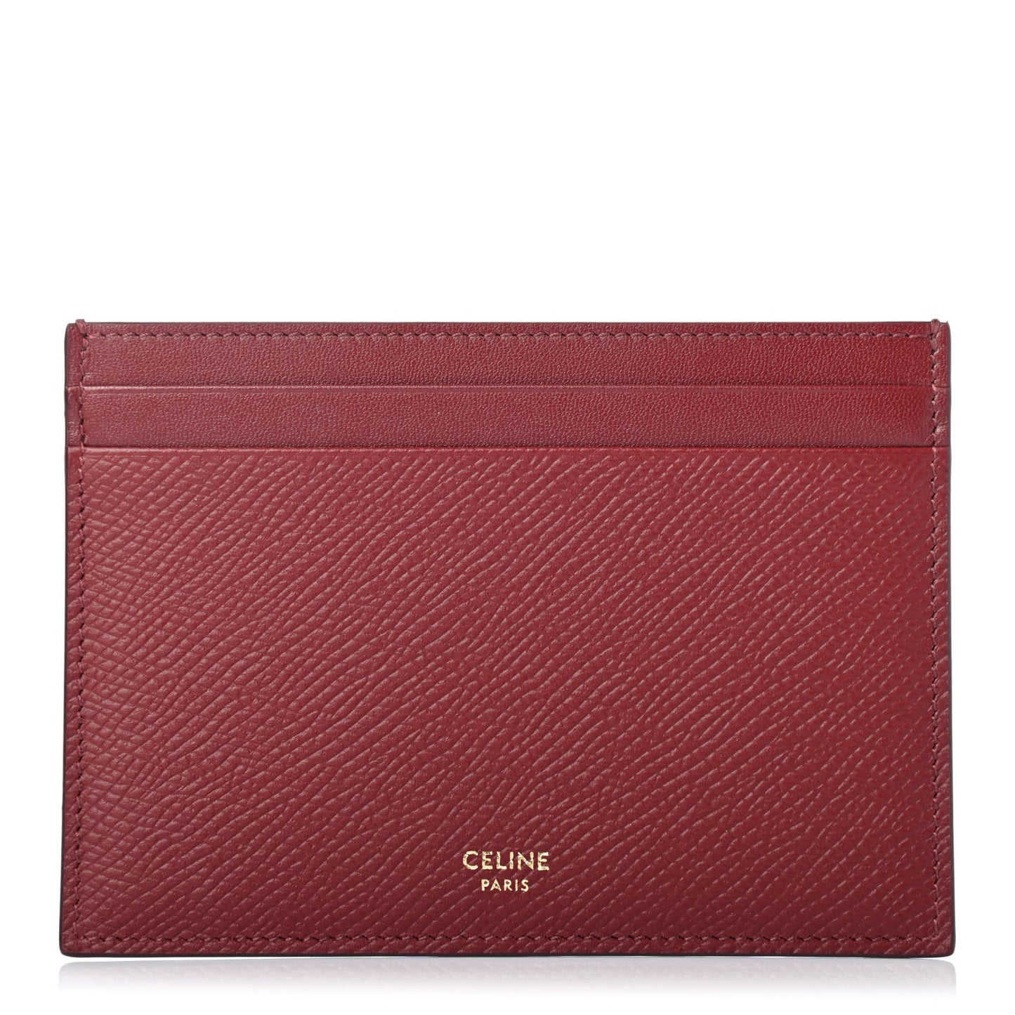 Grained Calfskin Card Holder Light Burgundy