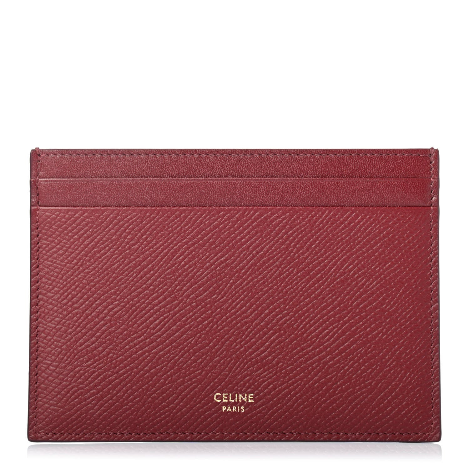 Celine Grained Calfskin Card Holder Light Burgundy 1 of 4