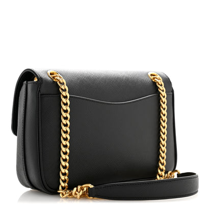 Prada Saffiano Flap Shoulder Bag Black 3 of 16