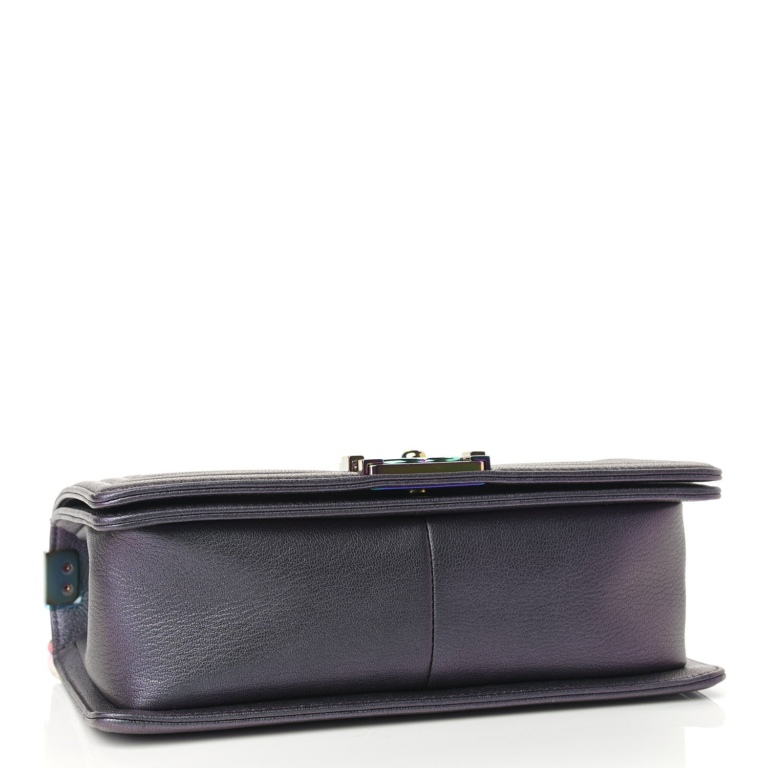 Chanel Iridescent Goatskin Quilted Medium Boy Flap Purple 4 of 9