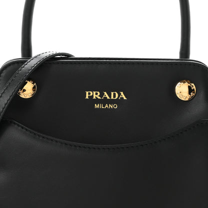 Prada Calfskin Mini Carry Shoulder Bag Black 8 of 11