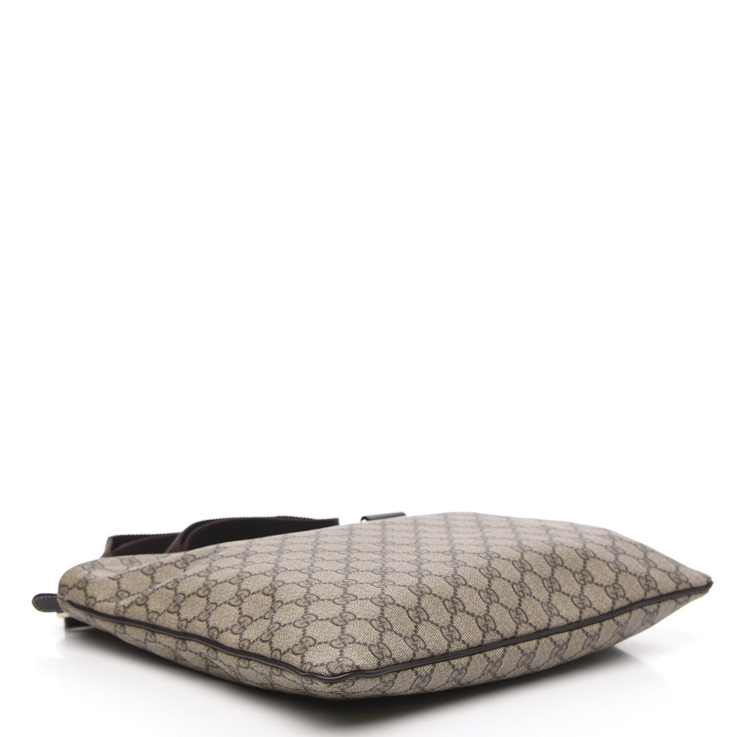 Gucci GG Supreme Monogram Medium Flat Messenger Bag Dark Brown 4 of 12
